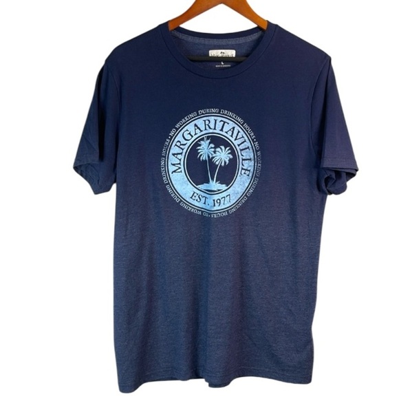 MARGARITAVILLE Ombre Graphic Crewneck T-shirt 2 Tone Navy Short Sleeve Large - Picture 2 of 12